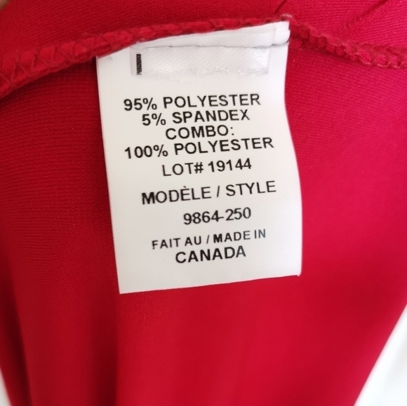 Red Long Sleeve Jersey Tunic Top Pleated Tulip Sleeve 3X Plus - Picture 4 of 5